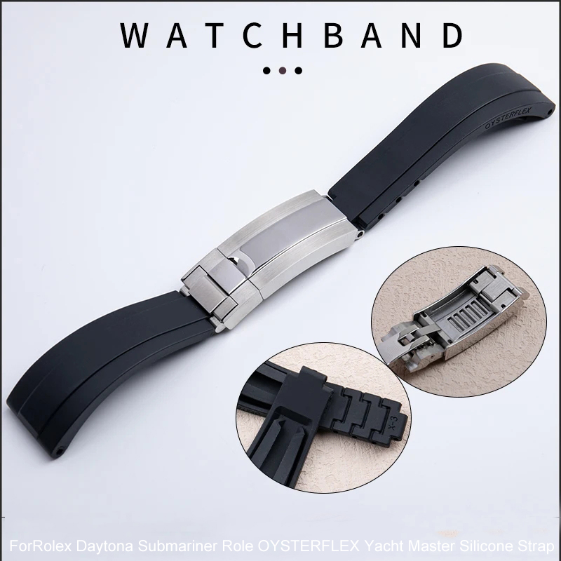 Rolex Watch Submariner - Rubber Short Buckle Watchband 20/21mm Fit