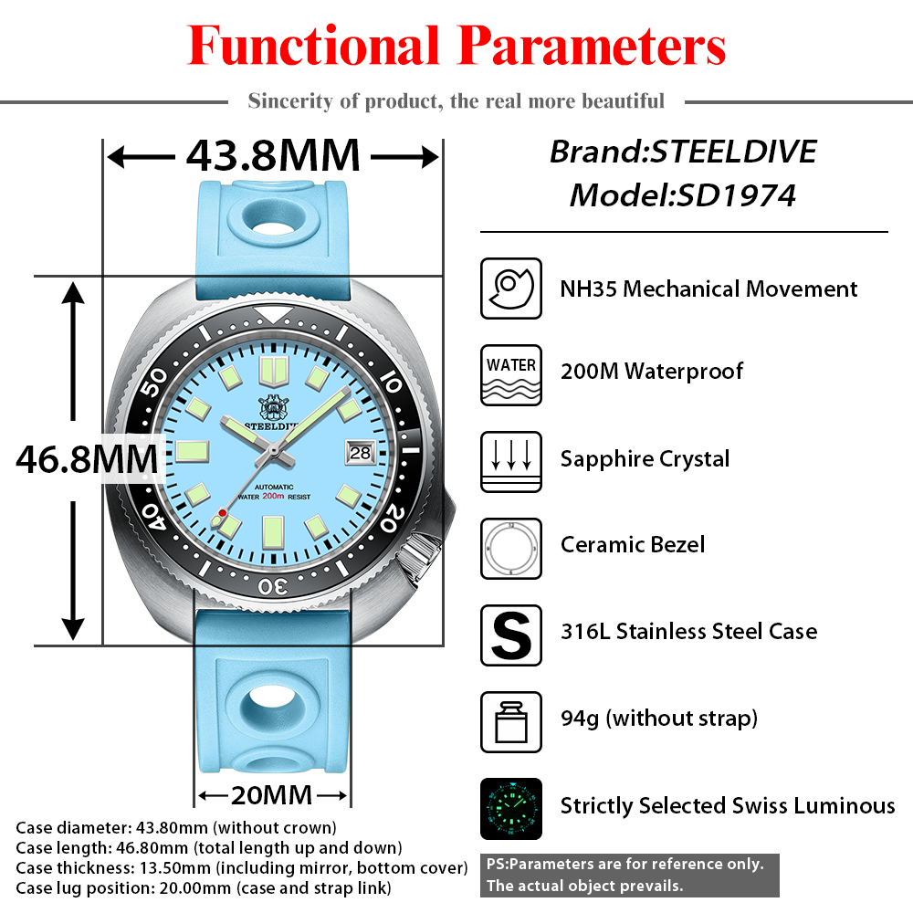 STEELDIVE SD1974 New 43.8mm Pi - Seiko Watch Prospex review and price