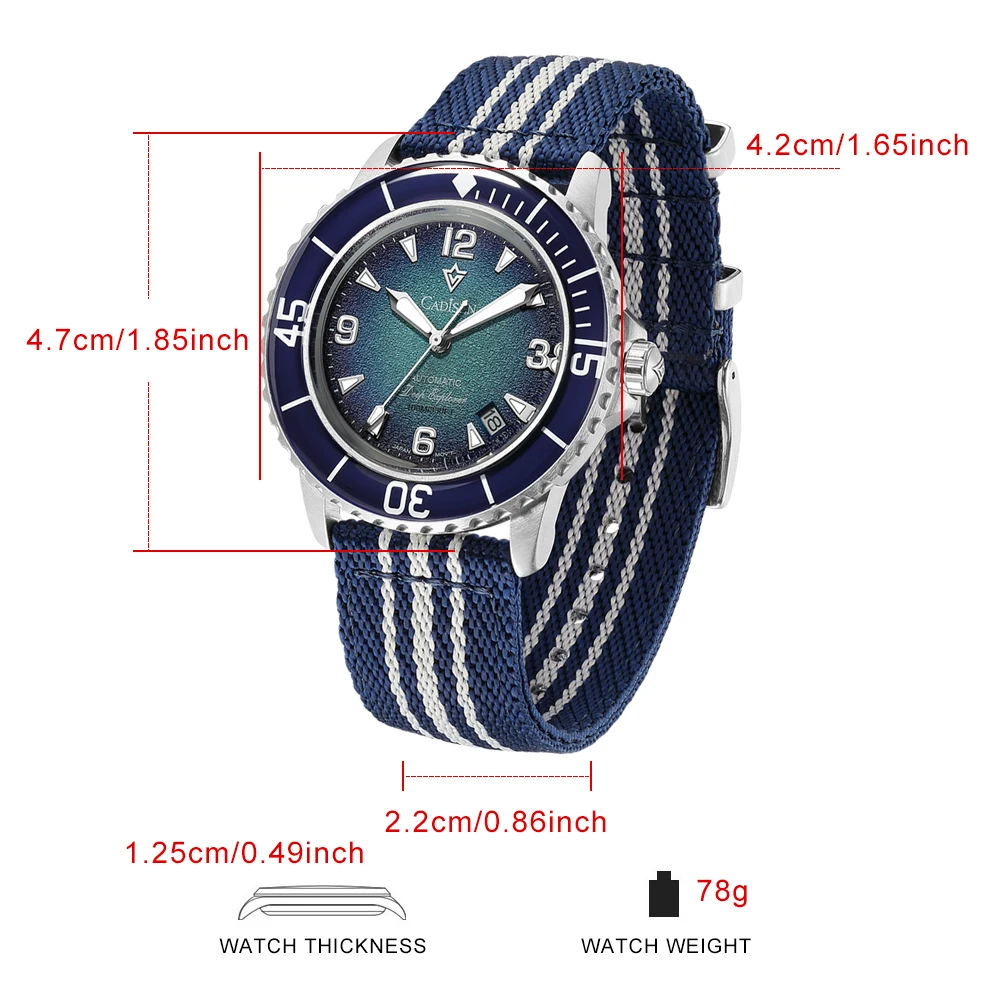CADISEN Deep Explorer MIYOTA 8 - Canvas Strap Watch review and price