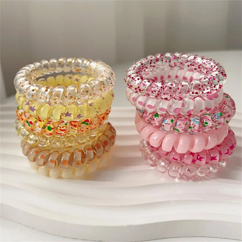 6pcs Colorful Resin Jelly Spir - Silicone Band Women review and price