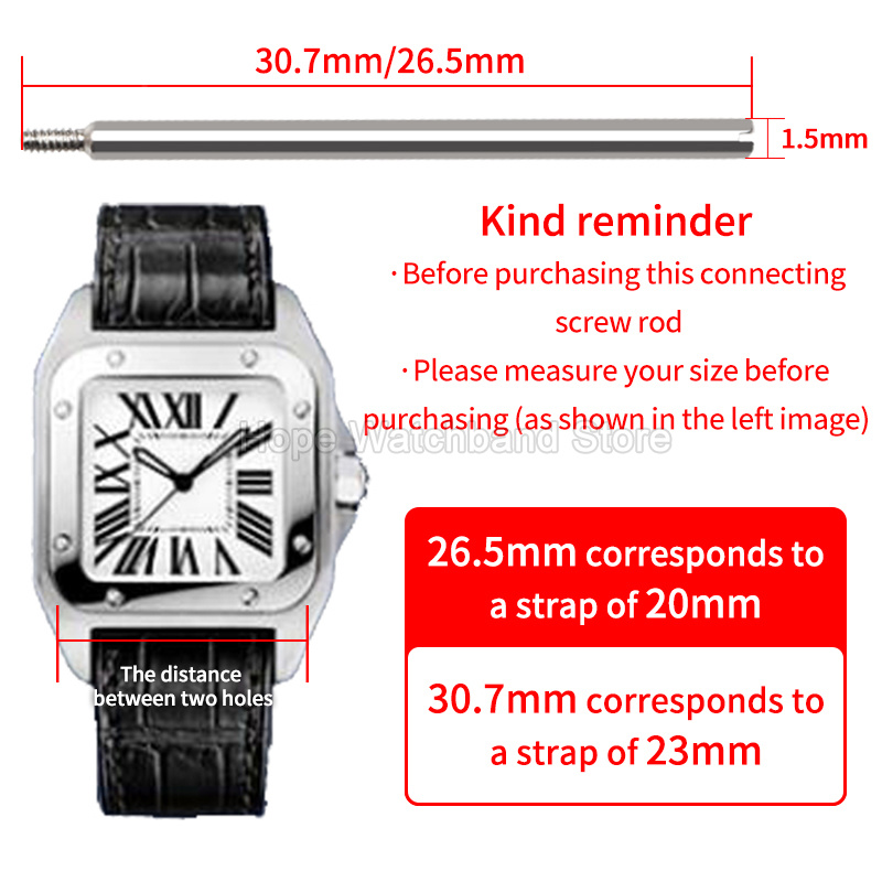 Watchband Screw Connecting Bar - Cartier Watch Santos review and price