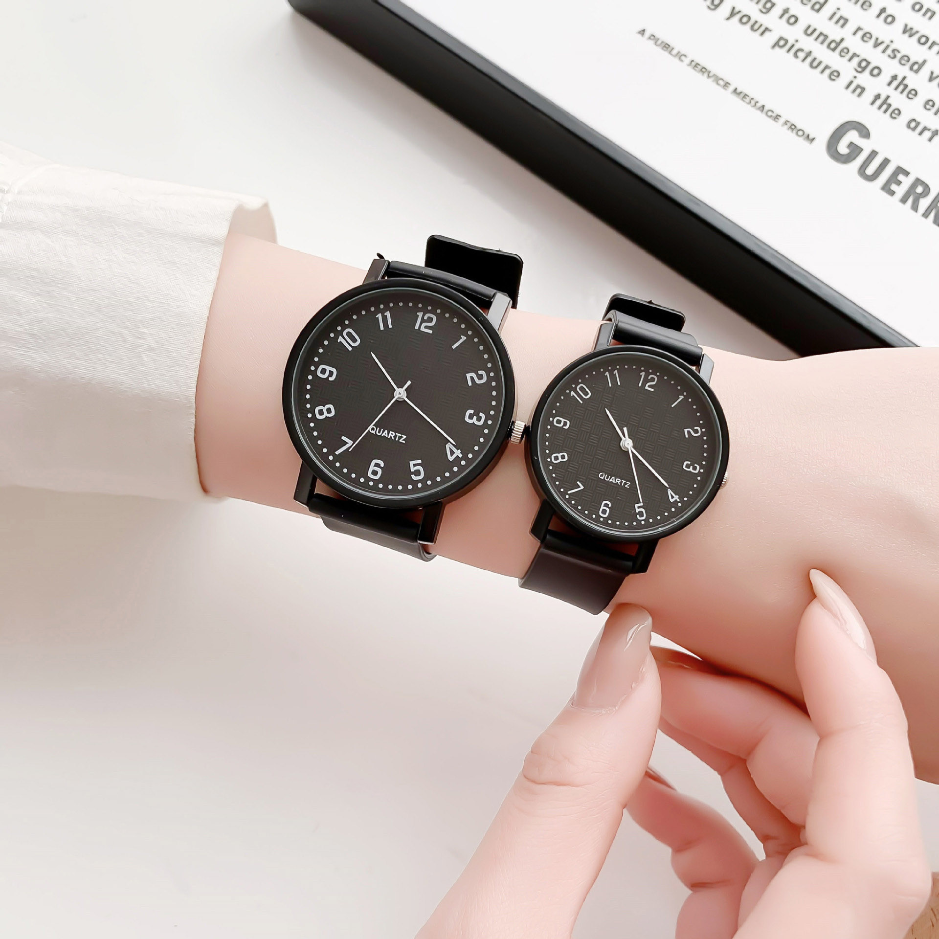 Simple Black Watch Quartz Watc - Silicone Band Women review and price